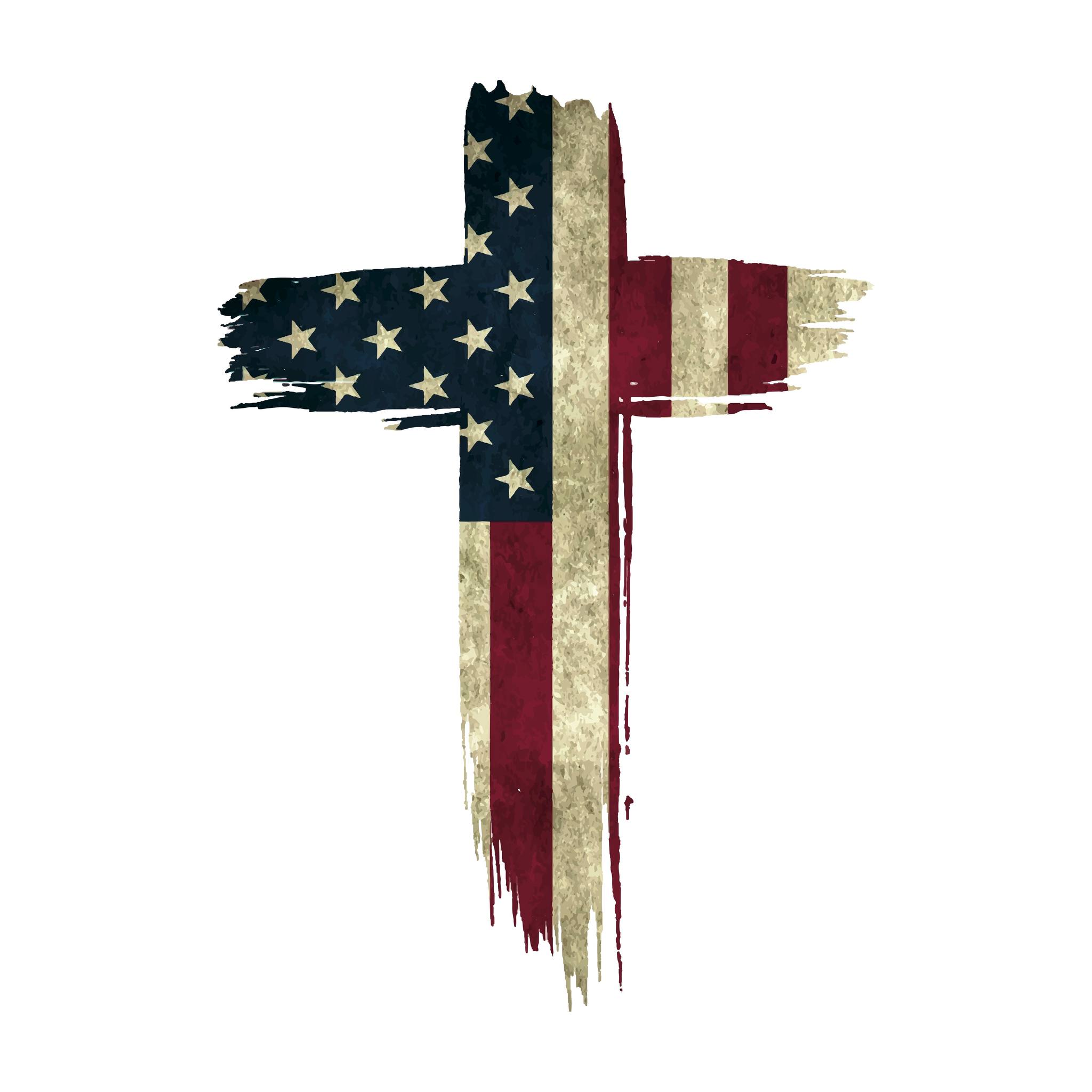 American flag on cross